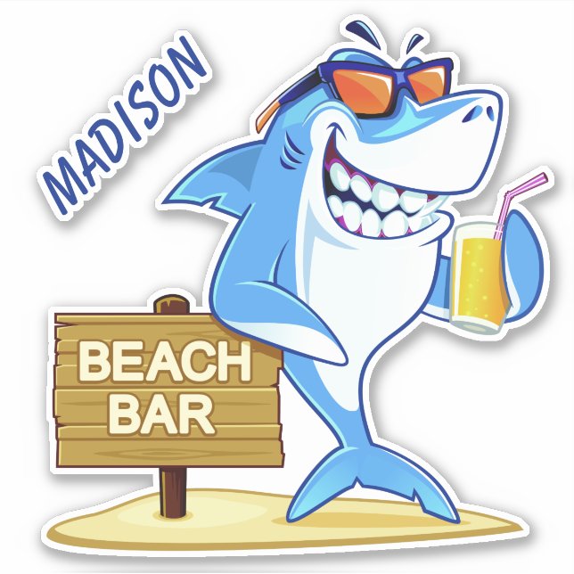 Anpassat namn, praktiskt Shark Klistermärken (Framsida)