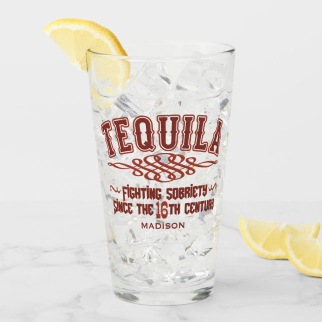 Anpassat namn - praktiskt TEQUILA-glas Glaskopp (Framsida Ice)