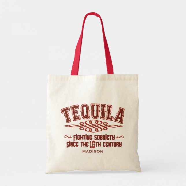 Anpassat namn - praktiskt TEQUILA Tote Bag Tygkasse (Baksida)