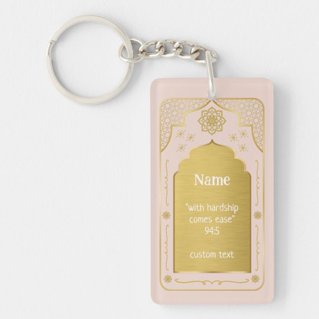 Anpassat namn Prayer Mat Gift, Rosa Guld Islamic (Framsidan)