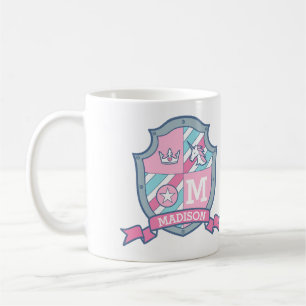 Anpassat namn princess vapensköld rosa blue Madiso Kaffemugg