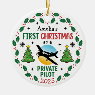 Anpassat namn Privat pilot-Personlig jul Julgransprydnad Keramik