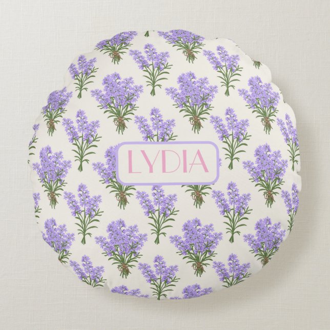 Anpassat namn Provence Lavender Dekorativ kudde (Framsidan)