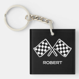 Anpassat Namn Racing Rutiga Flaggor Svart