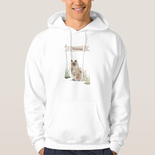 Anpassat namn Ragdoll Cat Pet Hoodie (Framsida)