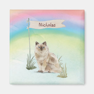 Anpassat namn Ragdoll Cat Pet Magnet