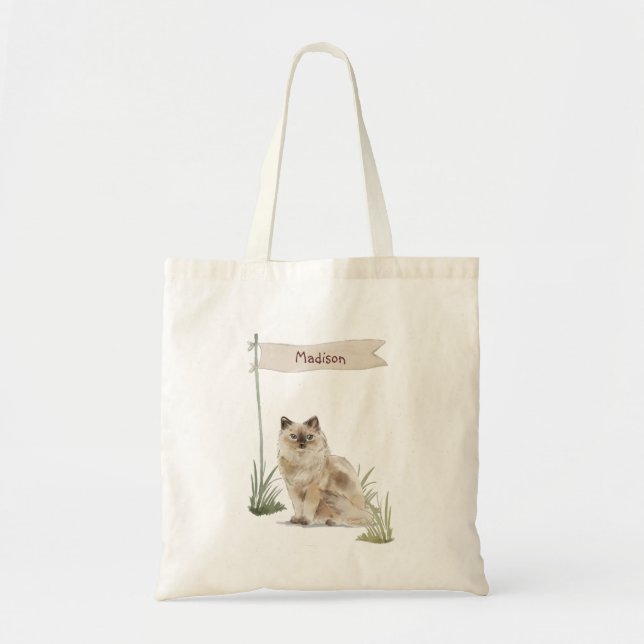 Anpassat namn Ragdoll Cat Pet Tygkasse (Framsidan)