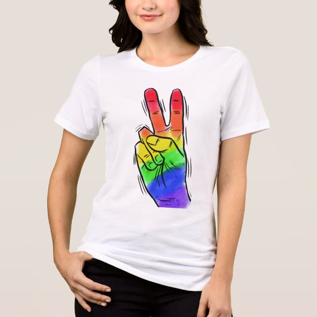 Anpassat namn Rainbow Peace shirts & jacka T Shirt (Framsida)