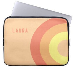 Anpassat namn Rainbow Target – rosa, Persika Laptop Fodral