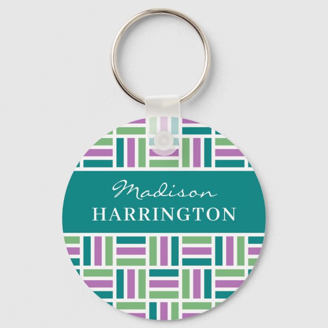 Anpassat namn Rand Mönster nyckelringar (Framsida)