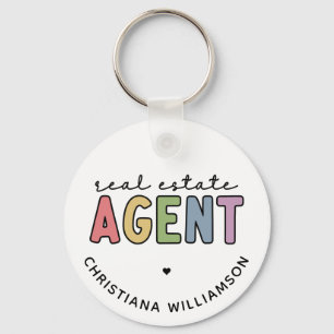Anpassat namn Real Gods Agent Realtor-gåvor Nyckelring