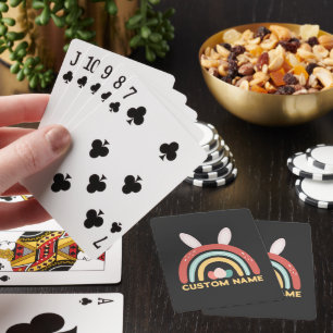 Anpassat namn Regbow Egg Bunny Ear Cute Påsk Casinokort