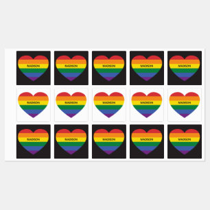 Anpassat namn Regbow Heart Klistermärke