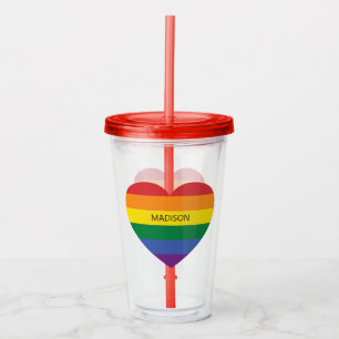 Anpassat namn Regbow Heart Take Away Mugg