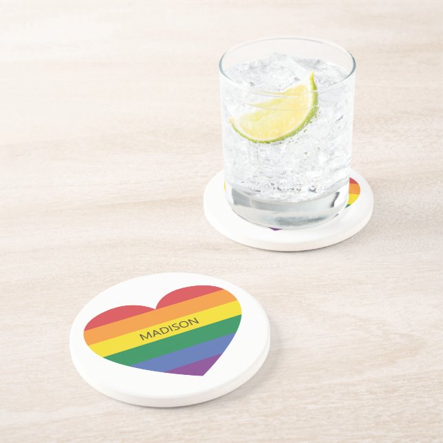 Anpassat namn Regbow Heart Underlägg (Sidan)
