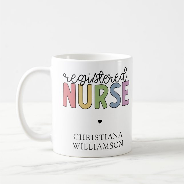 Anpassat namn Registrerat Nurse RN Nurse Studenten Kaffemugg (Vänster)