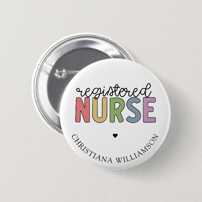 Anpassat namn Registrerat Nurse RN Nurse Studenten Knapp (Framsida & baksida)