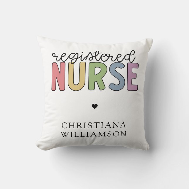 Anpassat namn Registrerat Nurse RN Nurse Studenten Kudde (Framsida)