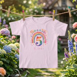 Anpassat Namn Regnbåge 5-årsdag Barn T-Shirt