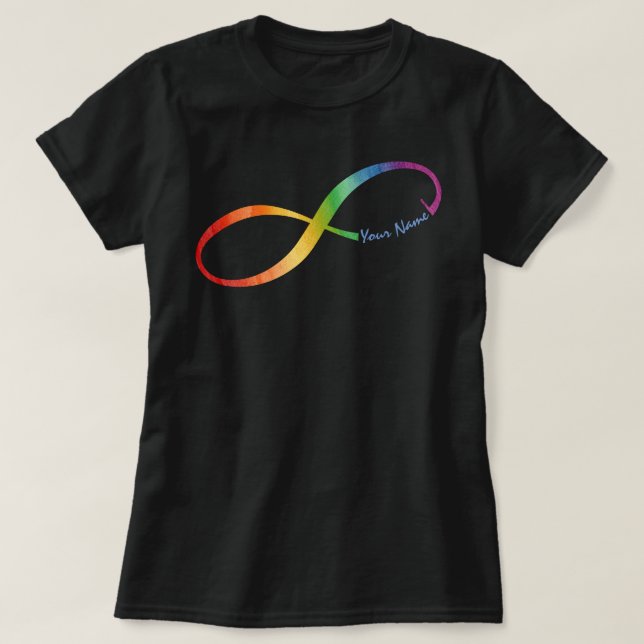Anpassat namn Regnbåge Infinity T-Shirt (Design framsida)