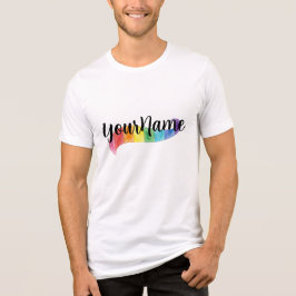 Anpassat namn Regnbåge Vattenfärg Regnbågsstolthet T Shirt