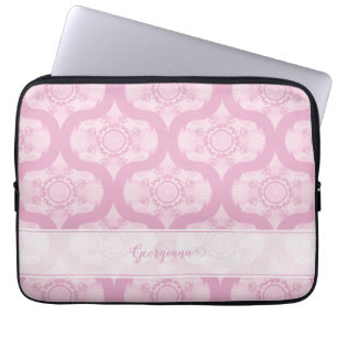 Anpassat namn Retro 1970-talets diskett i Rosa Man Laptop Fodral