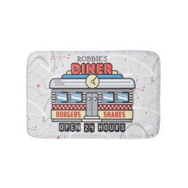 Anpassat NAMN Retro 50s Middag - signatur 50000000 Badrumsmatta