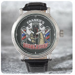 Anpassat namn Retro Barber Shop Pole Barbershop Armbandsur<br><div class="desc">Anpassat namn Retro Barber Shop Pole Barbershop Hair Clippers Design - Klicka på "Anpassa den här mallen" om du vill anpassa ditt namn eller din Anpassningsbar Text.</div>