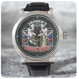 Anpassat namn Retro Barber Shop Pole Barbershop Armbandsur
