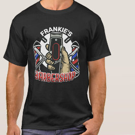 Anpassat namn Retro Barber Shop Pole Barbershop T Shirt