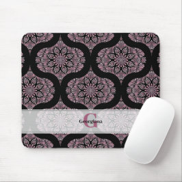 Anpassat namn Retro Dusky Ro Blommigt Fronds Manda Musmatta