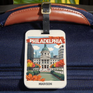 Anpassat namn Retro Philadelphia Bagagebricka