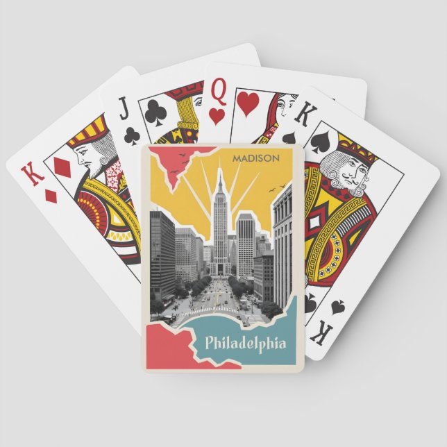 Anpassat namn Retro Philadelphia Casinokort (Baksidan)