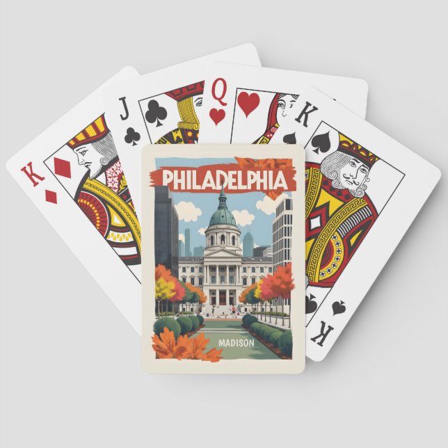 Anpassat namn Retro Philadelphia Casinokort (Baksidan)