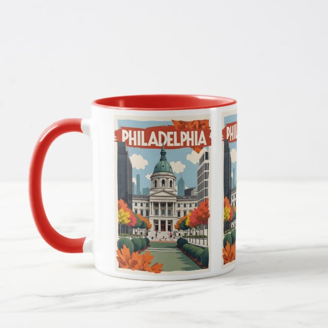 Anpassat namn Retro Philadelphia Mugg (Vänster)