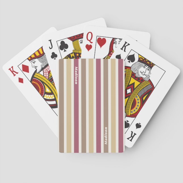 Anpassat namn Retro Rand Mönster Casinokort (Baksidan)