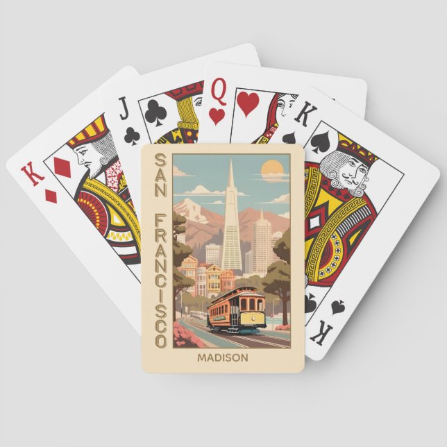 Anpassat namn Retro San Francisco Casinokort (Baksidan)