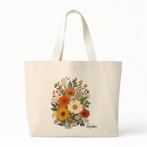 Anpassat namn Retro Wildflower Estetisk Handväska