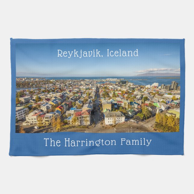 Anpassat namn Reykjavik-Island Kökshandduk (Horisontell)