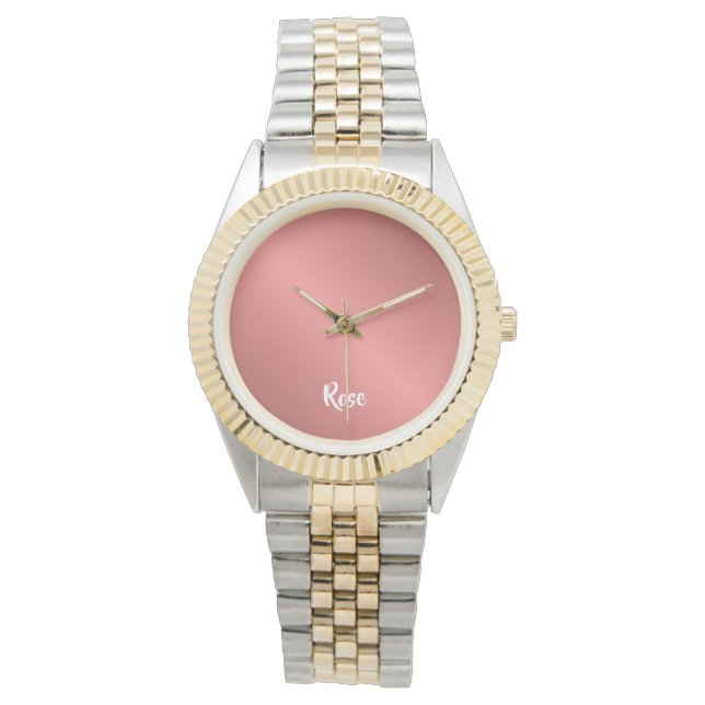 Anpassat namn ro guld armbandsur (Framsida)