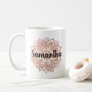 Anpassat namn Ro Guld Mandala Mugg
