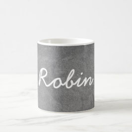 Anpassat namn Robin Chalkboard-typografi Kaffemugg