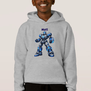 Anpassat Namn Robot Barn Födelsedags Hoodie Presen T Shirt