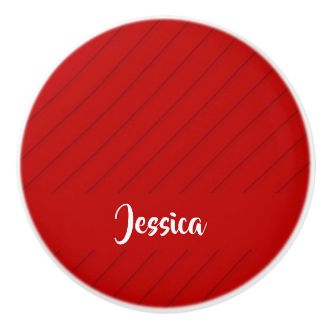 Anpassat namn: röd diagonal plasttextur knopp (Framsidan)