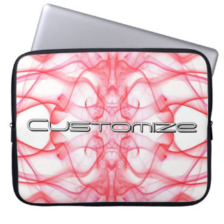 Anpassat Namn Röd Rök Symmetrisk Vit Laptop Fodral