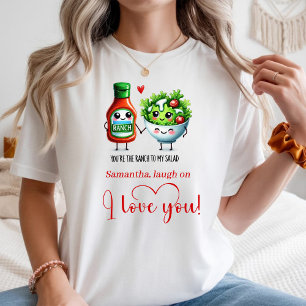 Anpassat Namn Roligt Mat Kvinnor T-shirt Romantisk