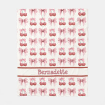 Anpassat namn Rosa Bows och Cherries Girly Coquett