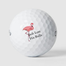 Anpassat namn Rosa Flamingo Golf Humor