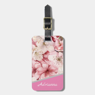 Anpassat namn Rosa för Blommar av vacker Sakura Ch Bagagebricka