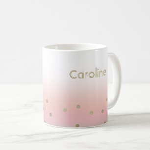 Anpassat namn Rosa Guld julgåva Kaffemugg